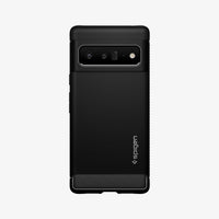 ACS03456 - Pixel 6 Pro Case Rugged Armor in matte black showing the back